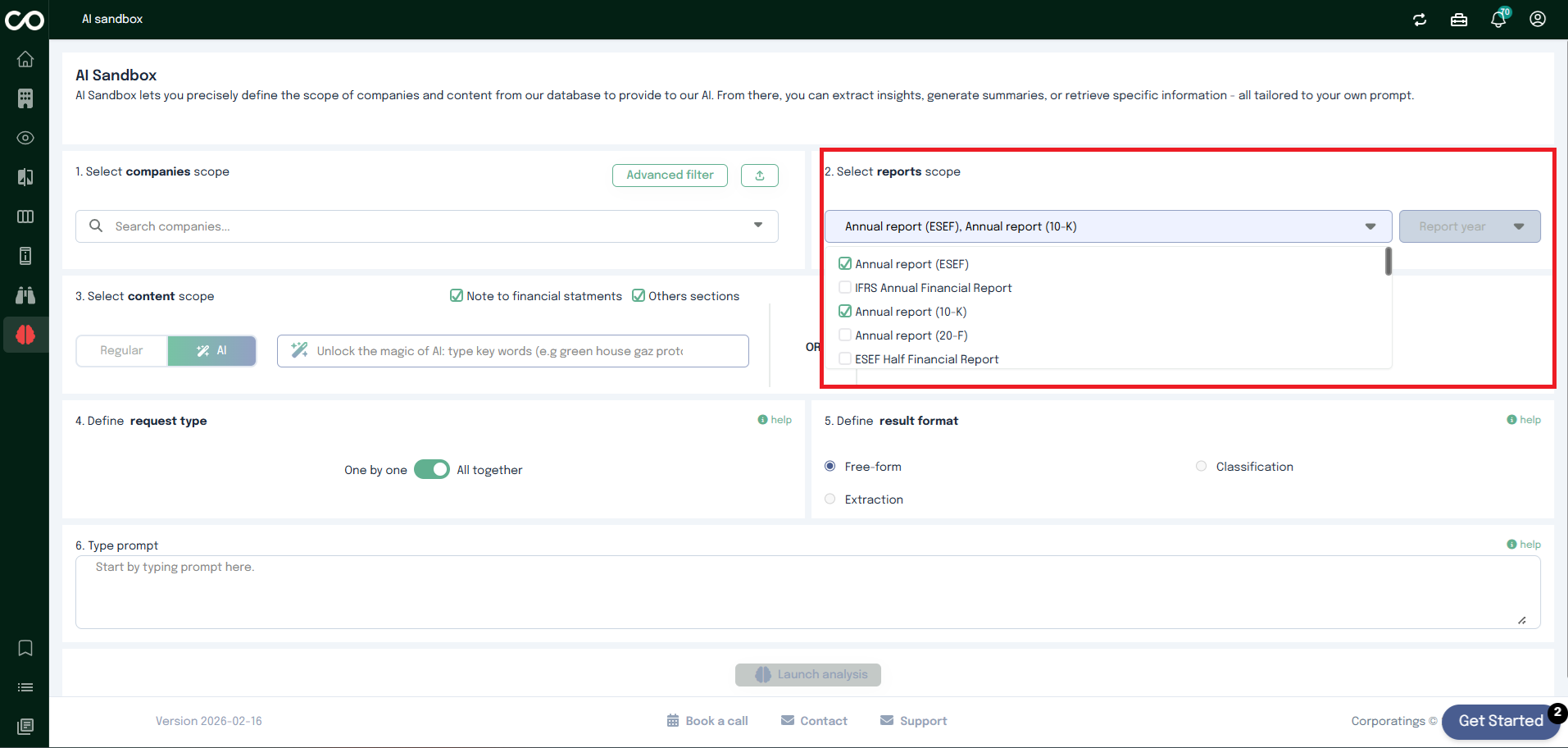 AI Sandbox – report scope