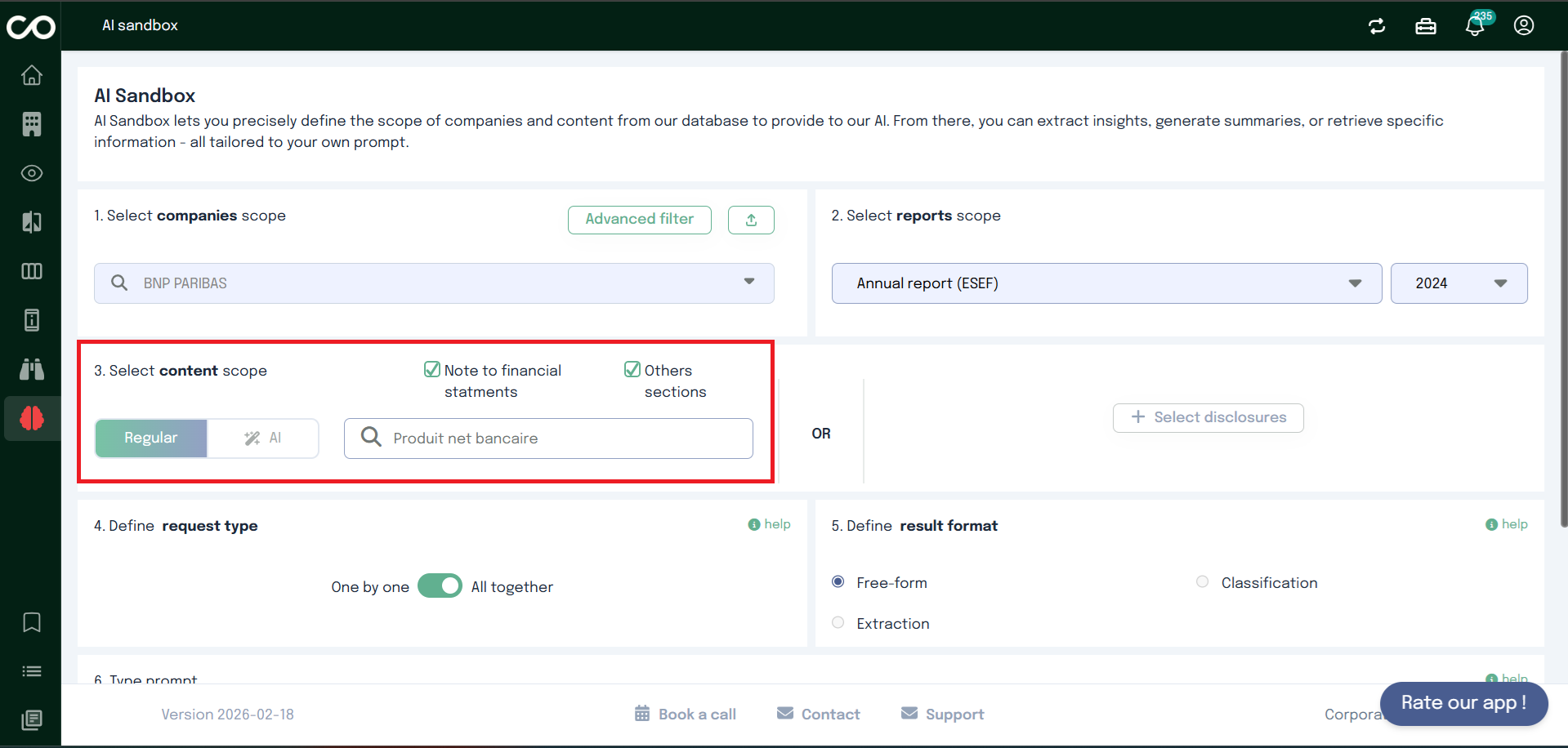 AI Sandbox – regular search