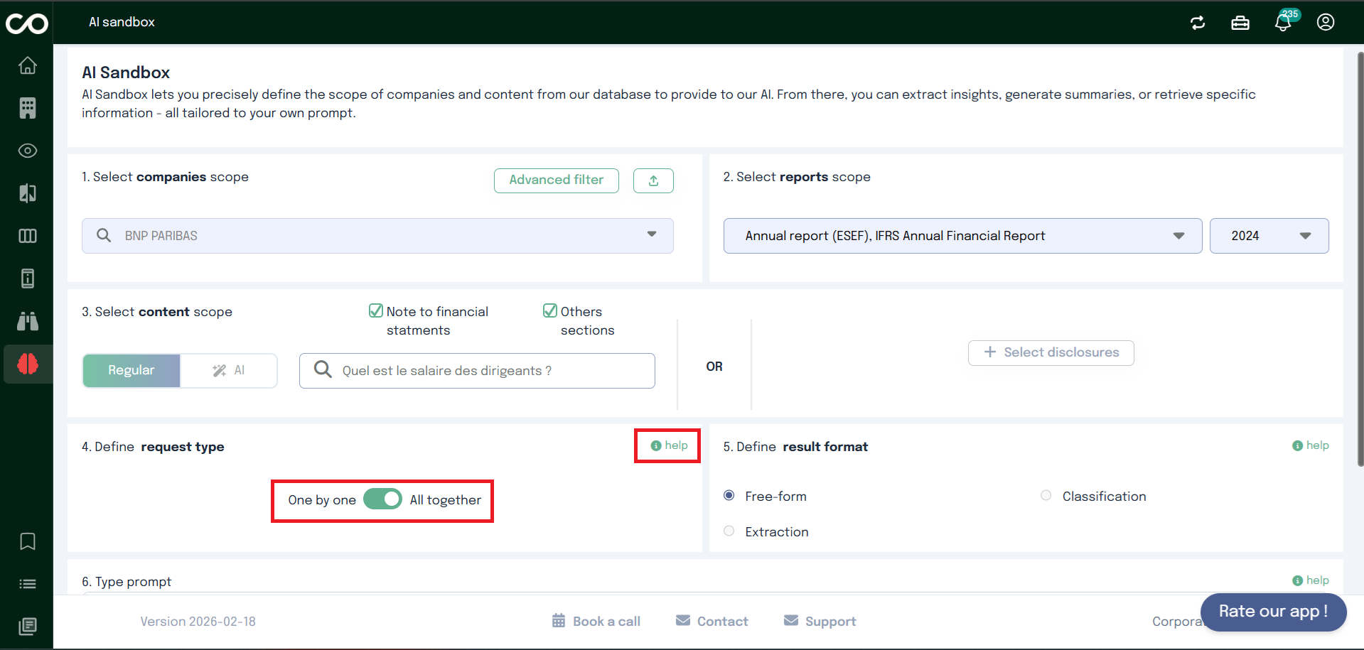 AI Sandbox – Request type